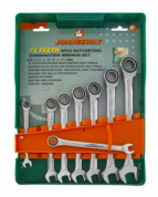 заказать Набор ключей гаечных комбинированных трещоточных на держателе, 8-19 мм, 8 предметов Jonnesway 