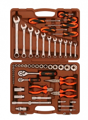  Набор инструмента универсальный 1/4", 1/2"DR, 55 предметов Ombra купить