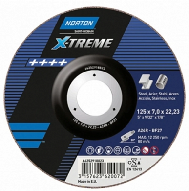  Диск зачистной по металлу и нержавеющей стали norton x-treme long life 125x4.0x22.23 купить
