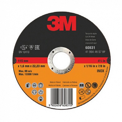  3m™ 68011 отрезной круг по металлу inox (125х22х1 мм) купить