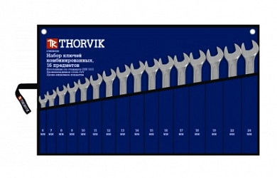  Набор ключей гаечных комбинированных в сумке, 6-24 мм, 16 предметов Thorvik купить