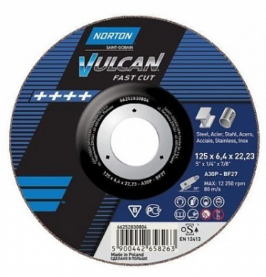  Круг шлифовальный A30P-180x8.0x22.23-T27 Norton Vulcan купить