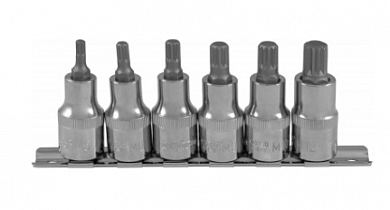  Набор насадок торцевых 1/2"DR с вставками-битами SPLINE на держателе, M5-M12, 6 предметов Ombra купить