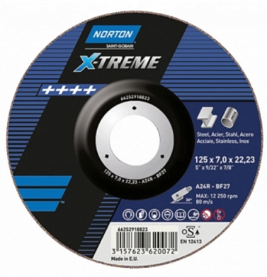  Диск зачистной по металлу и нержавеющей стали norton x-treme long life 230x7.0x22.23 купить