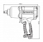 Гайковерт пневматический 1/2"DR 7000 об/мин, 610 Nm Thorvik