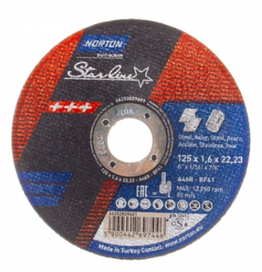  Круг отрезной по металлу NLS 41 (125x1.6x22.23 мм; 80 м/сек) купить