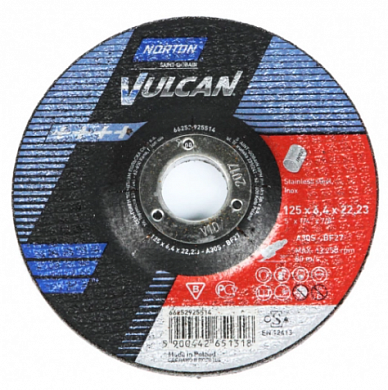  Круг зачистной Vulcan 125 x 6,4 x 22,23 A 30 S-BF27 нерж купить