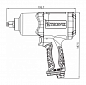 Гайковерт ударный пневматический, композитный корпус, 1/2"DR 7500 об/мин, 680 Нм Thorvik