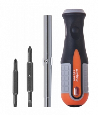  Отвертка стержневая 6 в 1 ROUND GRIP 1/4",5/16"DR, SL5,6, PH1,2 Ombra купить